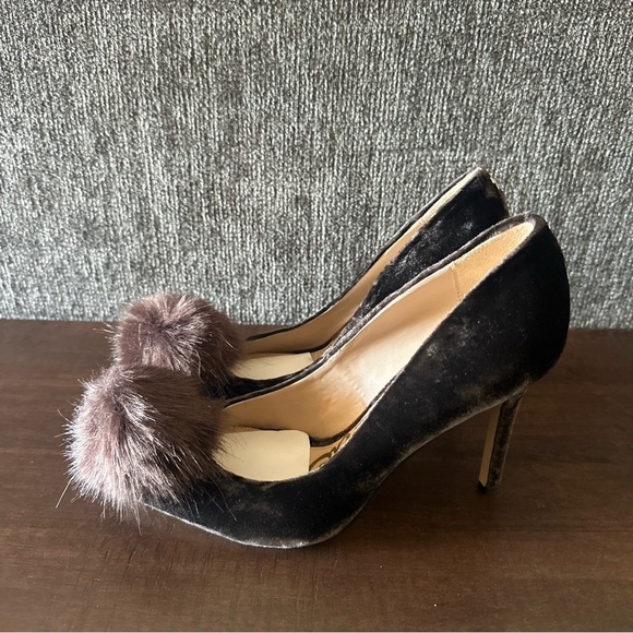 Sam Edelman Haroldson Pump Heels Women's Size 6.5 Dark Brown Event Formal Pom - Picture 3 of 11